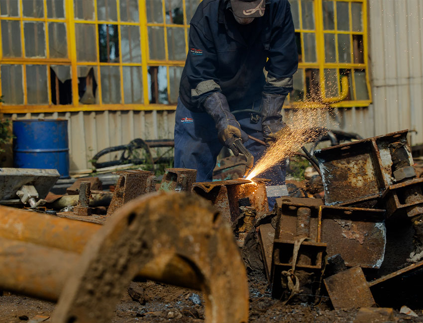 demolition of a steel structure